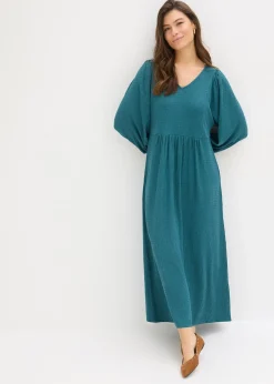 Robe midi en jersey texturé