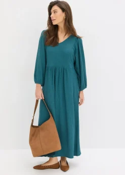 Robe midi en jersey texturé