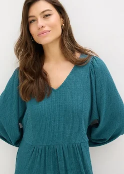 Robe midi en jersey texturé