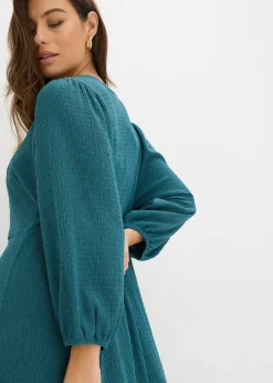 Robe midi en jersey texturé