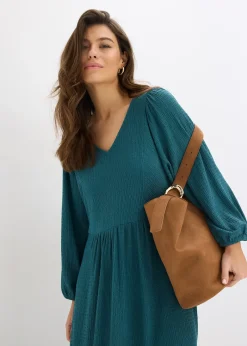 Robe midi en jersey texturé