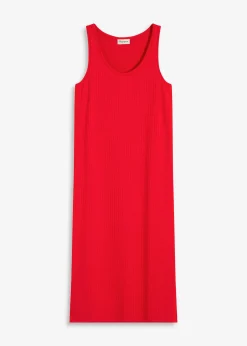 Robe midi en maille douce et côtelée