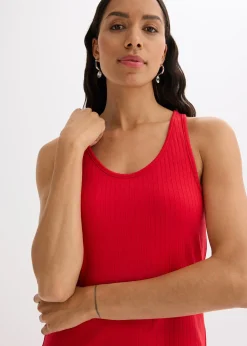 Robe midi en maille douce et côtelée