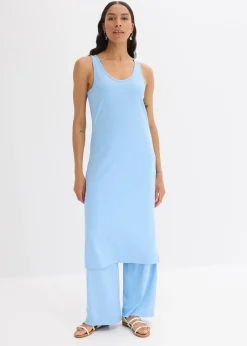 Robe midi en maille douce et côtelée