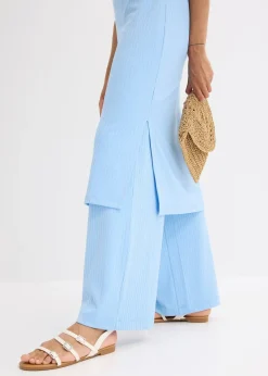 Robe midi en maille douce et côtelée