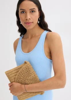 Robe midi en maille douce et côtelée