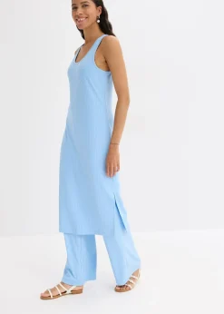 Robe midi en maille douce et côtelée