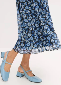 Robe midi en mesh imprimé