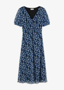 Robe midi en mesh imprimé