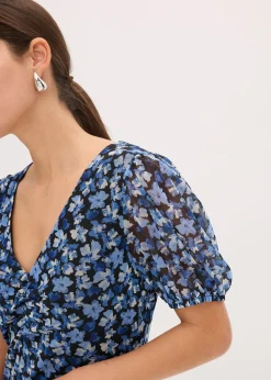 Robe midi en mesh imprimé