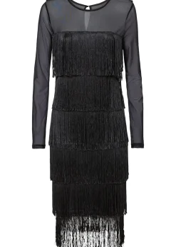 Robe midi en mesh léger à franges