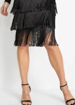 Robe midi en mesh léger à franges