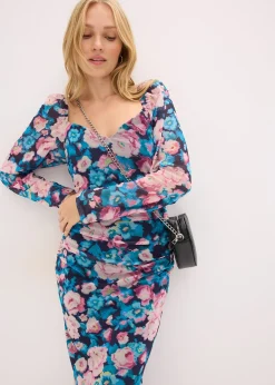 Robe midi en mesh près du corps