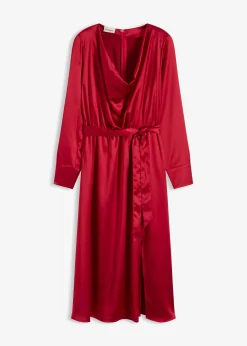 Robe midi en satin brillant