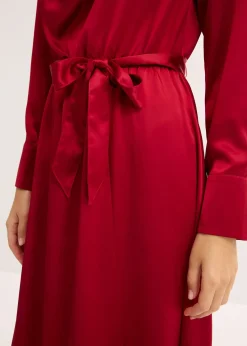 Robe midi en satin brillant