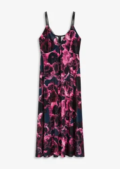 Robe midi en velours brillant