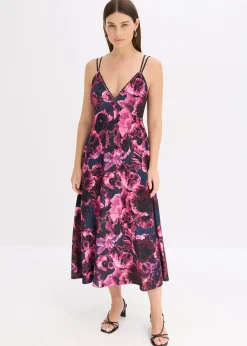 Robe midi en velours brillant