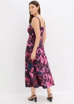 Robe midi en velours brillant