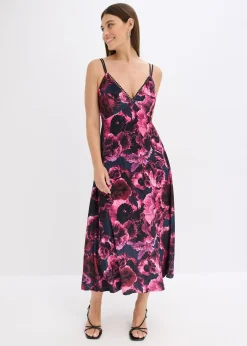 Robe midi en velours brillant