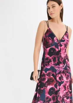 Robe midi en velours brillant