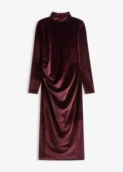 Robe midi en velours doux