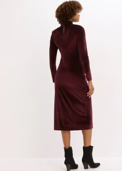 Robe midi en velours doux