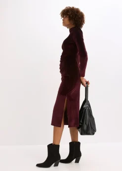 Robe midi en velours doux