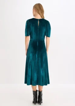 Robe midi en velours doux