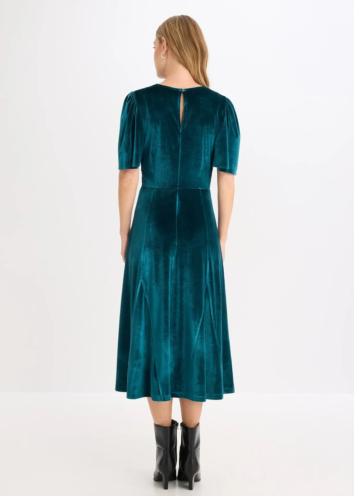 Robe midi en velours doux