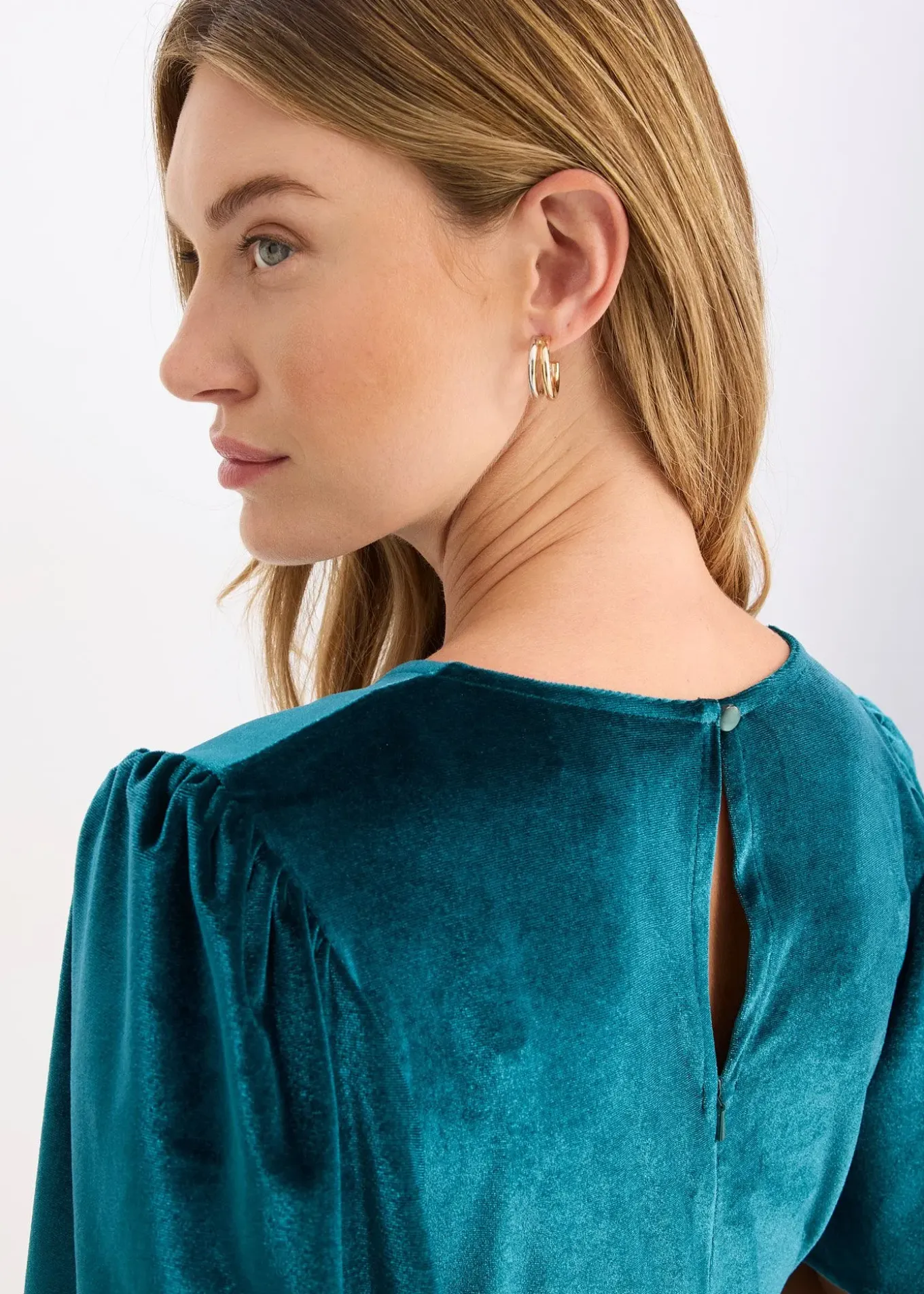 Robe midi en velours doux