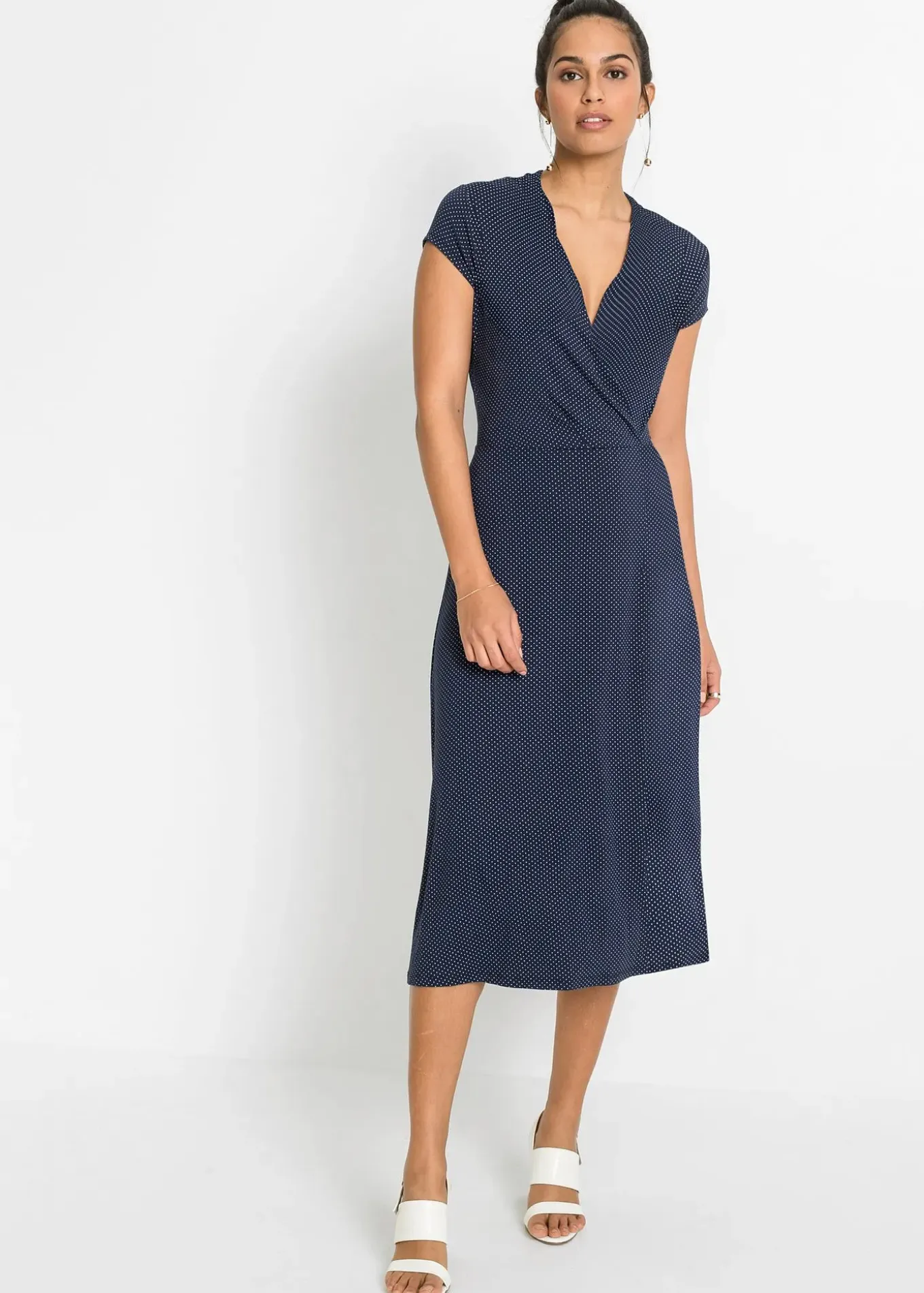 Robe midi en viscose extensible