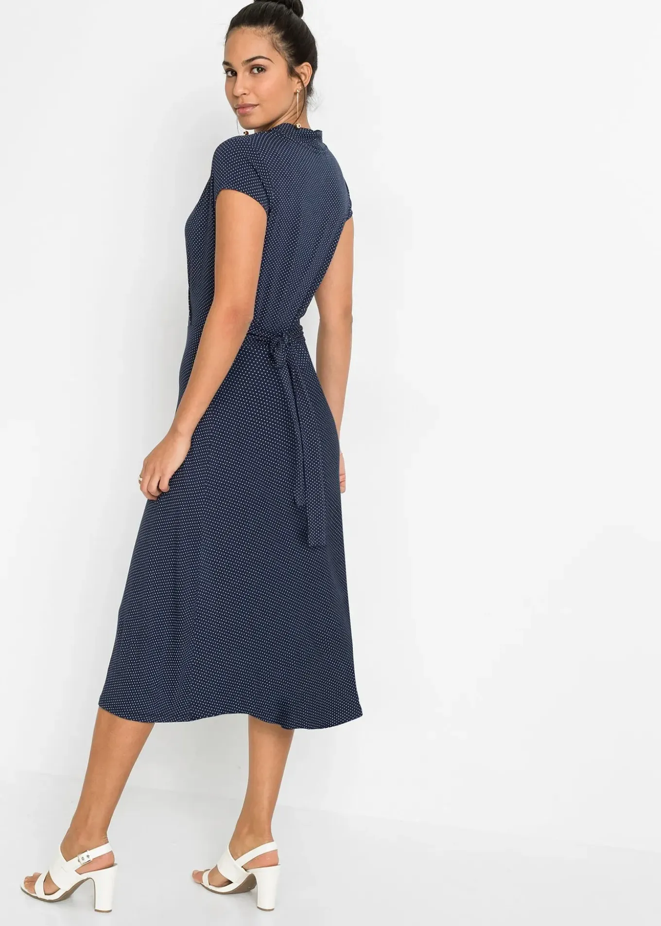 Robe midi en viscose extensible