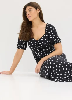 Robe midi en viscose extensible