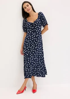 Robe midi en viscose extensible