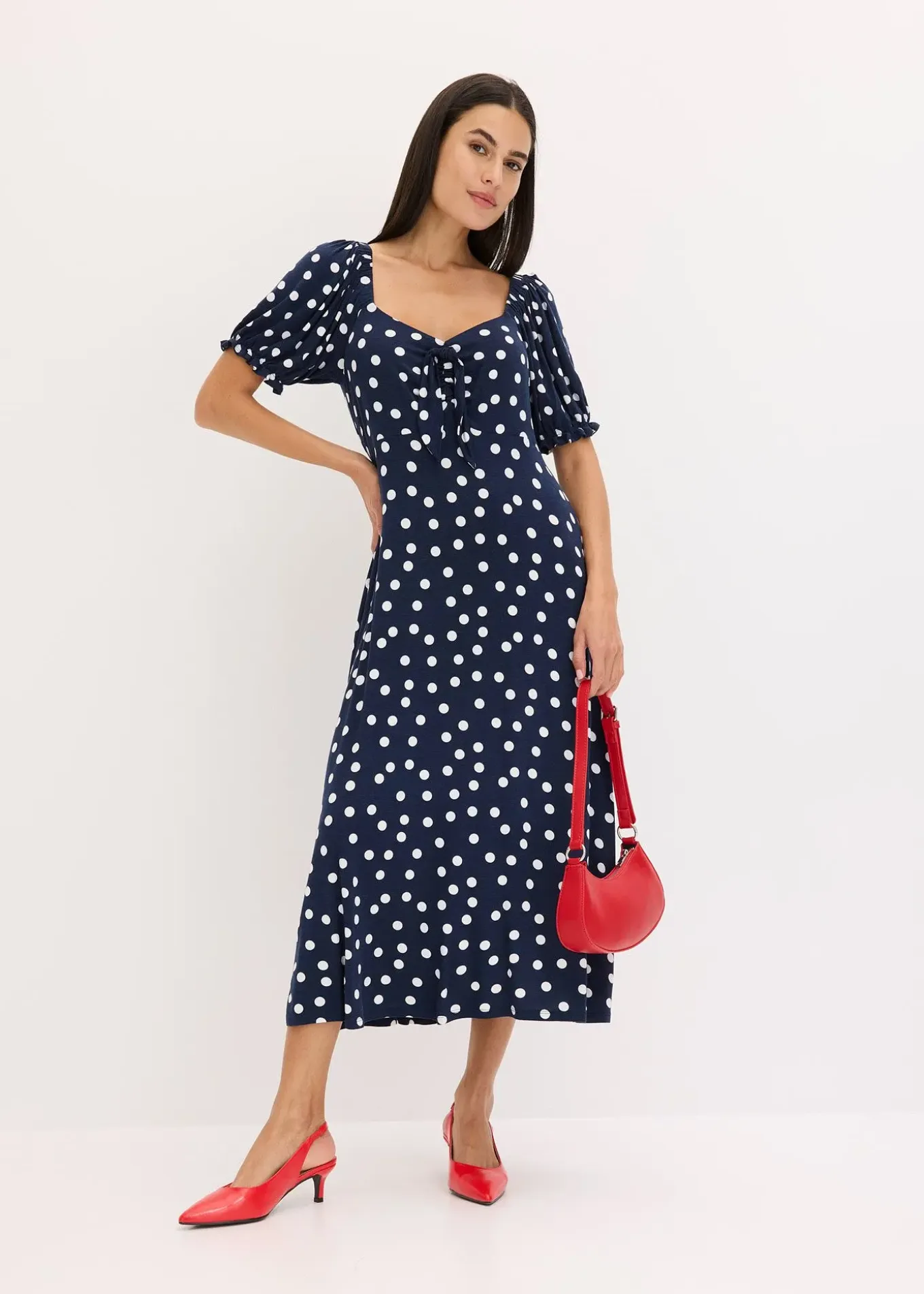 Robe midi en viscose extensible