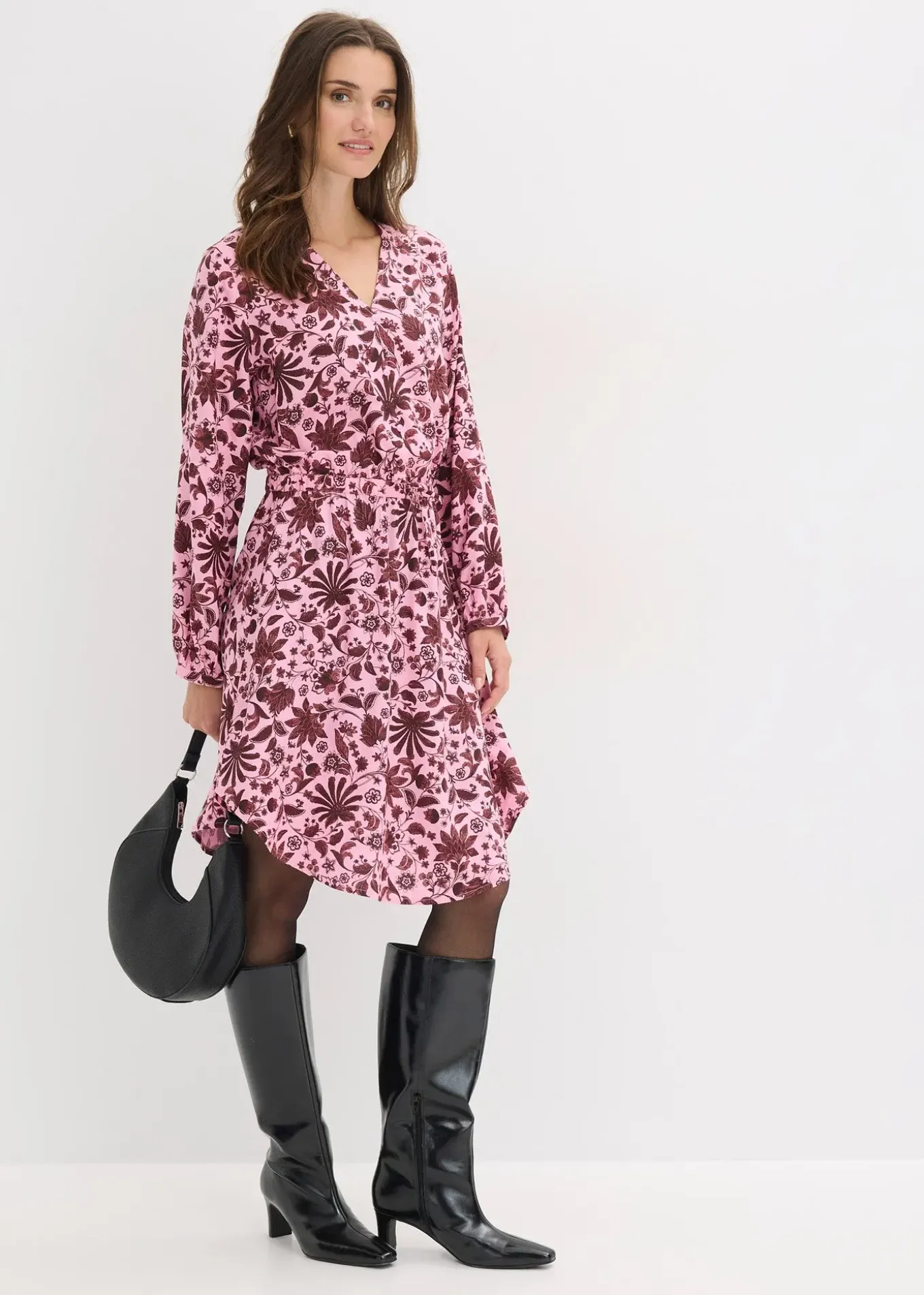 Robe midi en viscose fluide