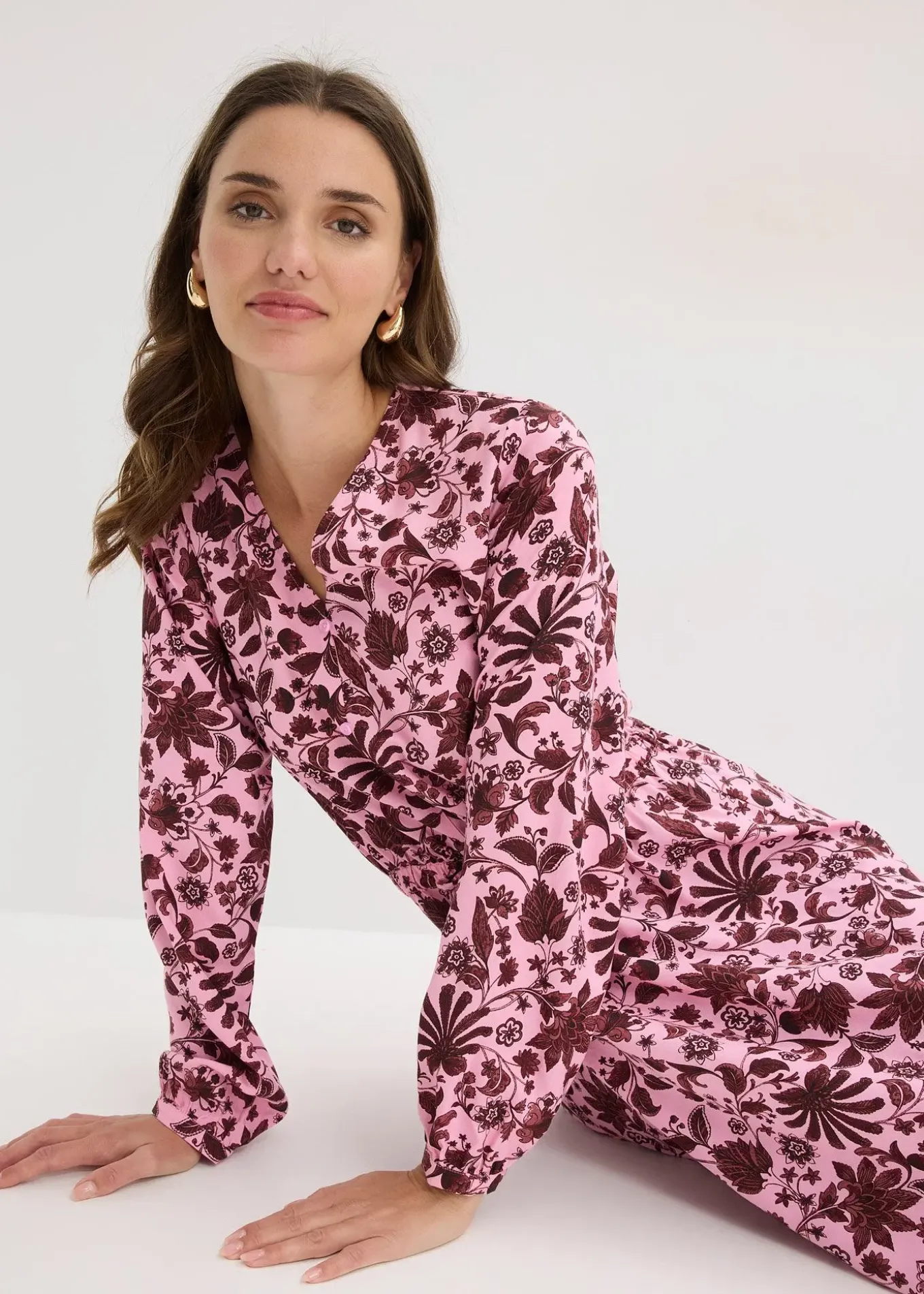 Robe midi en viscose fluide