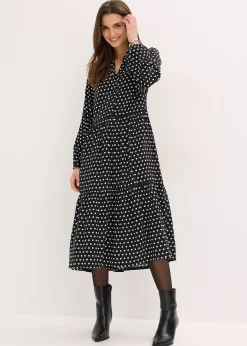 Robe midi en viscose fluide