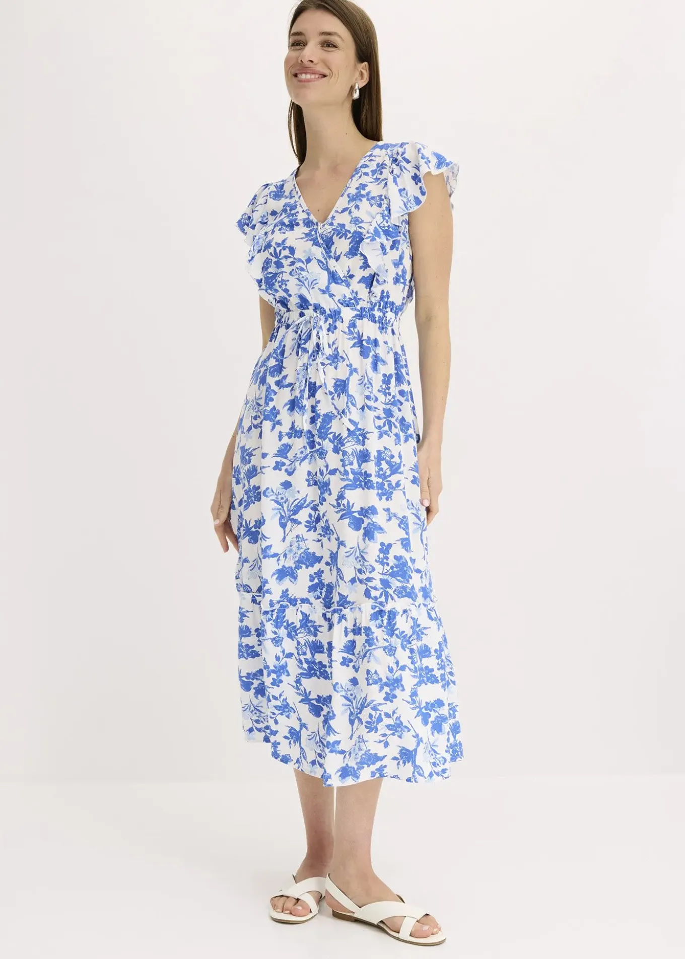 Robe midi en viscose fluide