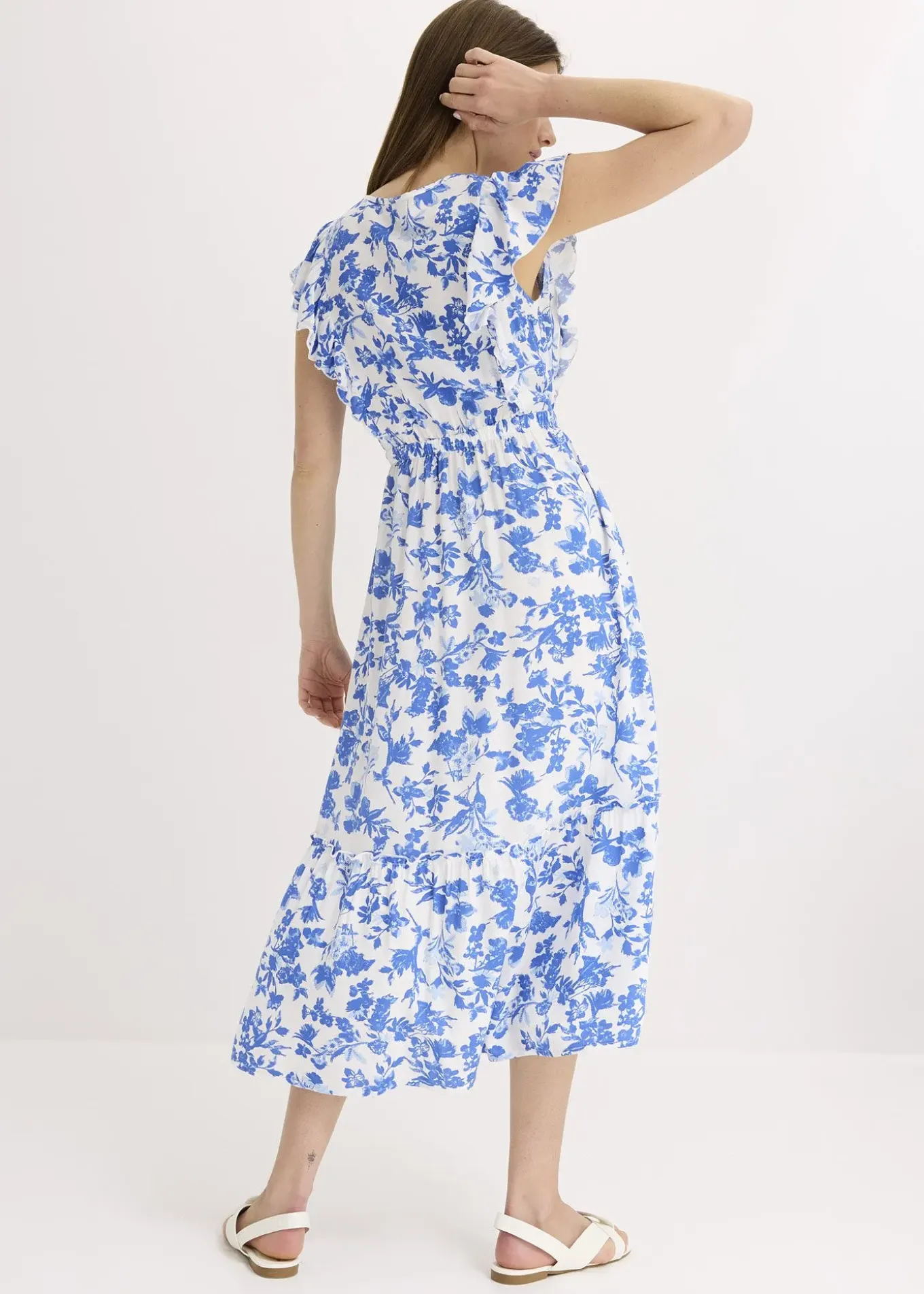 Robe midi en viscose fluide