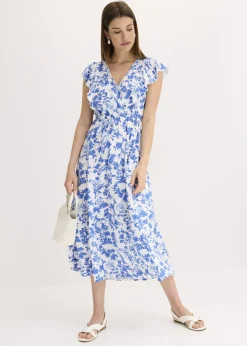 Robe midi en viscose fluide