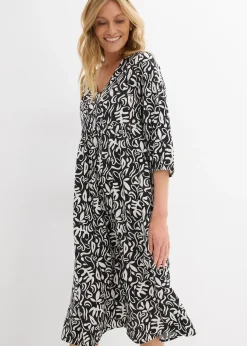 Robe midi en viscose fluide