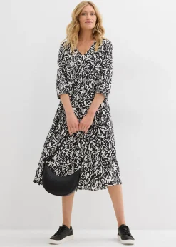 Robe midi en viscose fluide