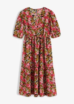 Robe midi en viscose mélangée