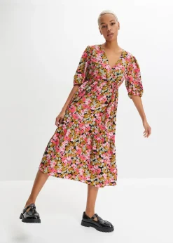 Robe midi en viscose mélangée