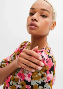 Robe midi en viscose mélangée