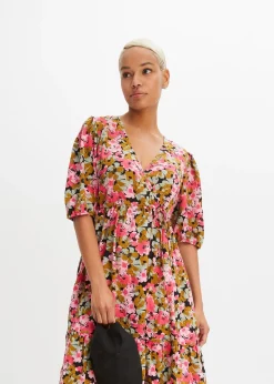 Robe midi en viscose mélangée