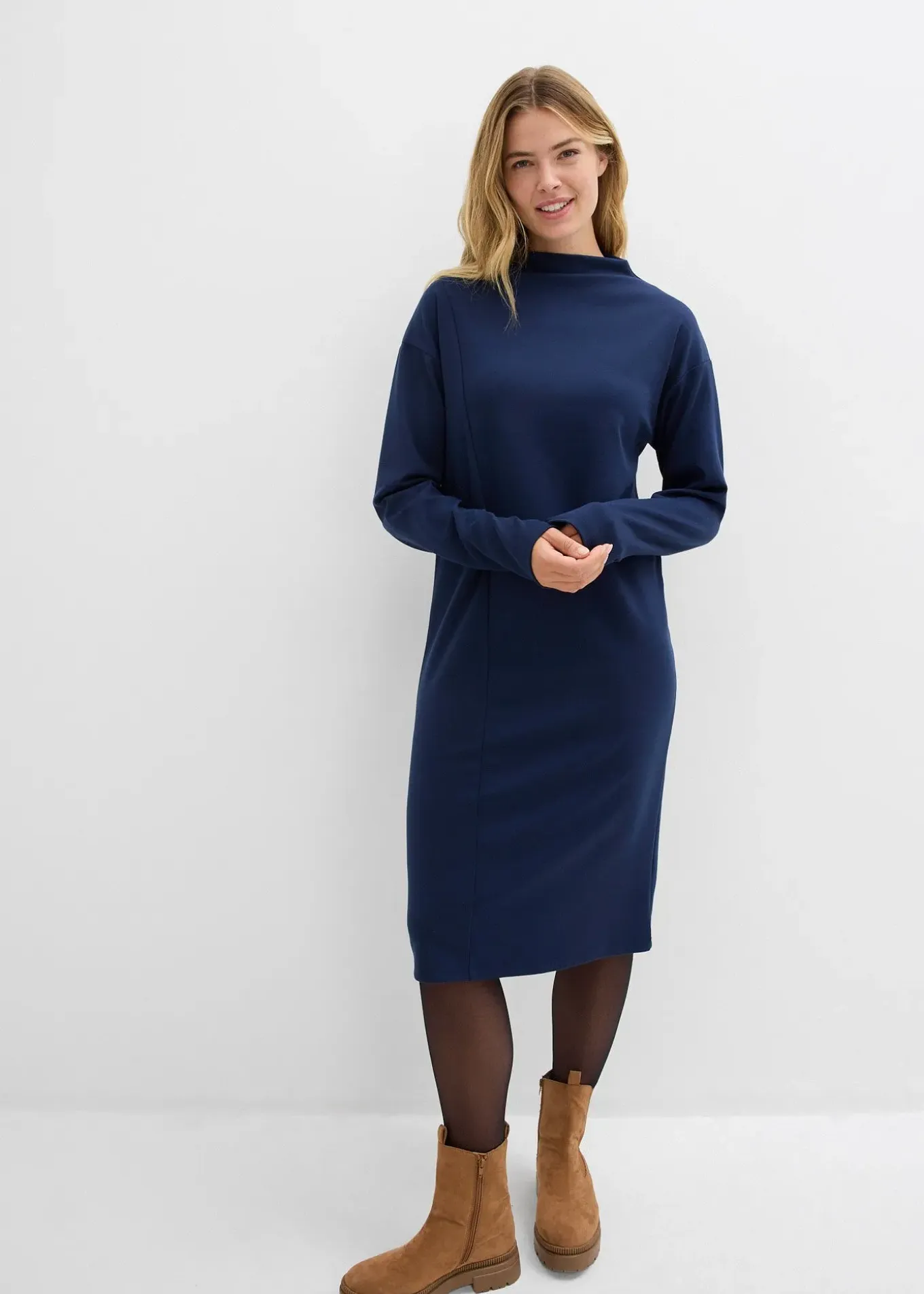 Robe midi en viscose mélangée