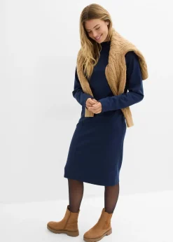 Robe midi en viscose mélangée