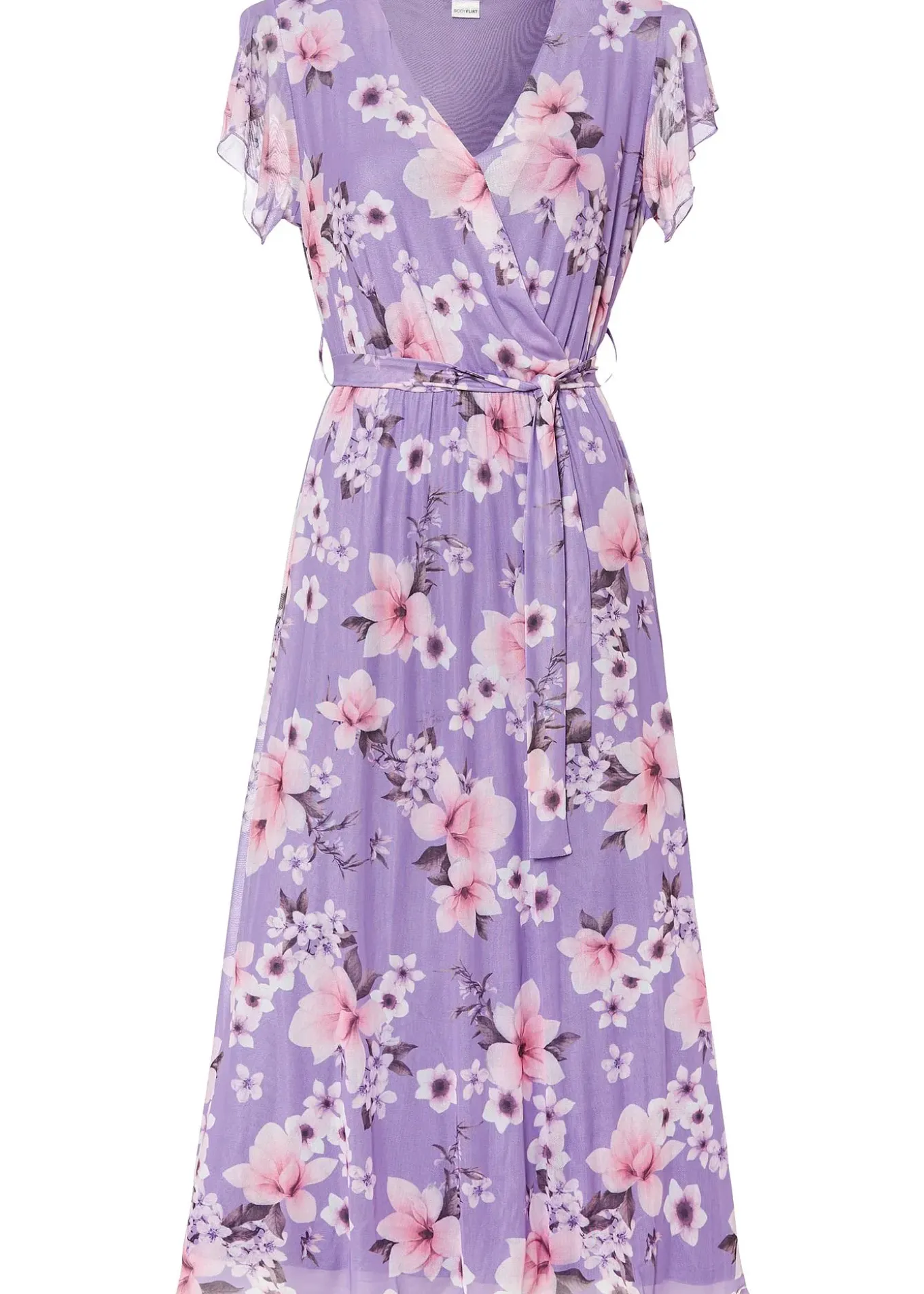 Robe midi imprimée en mesh